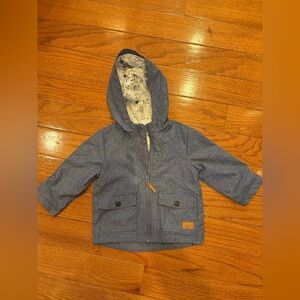 Little Me Denim Blue Hooded Raincoat
